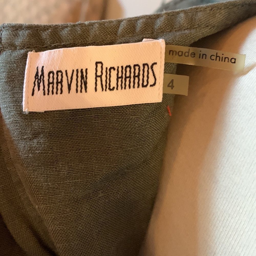 [Marvin Richards] Green Military Belted Dress - Size 4 - Picture 5 of 6